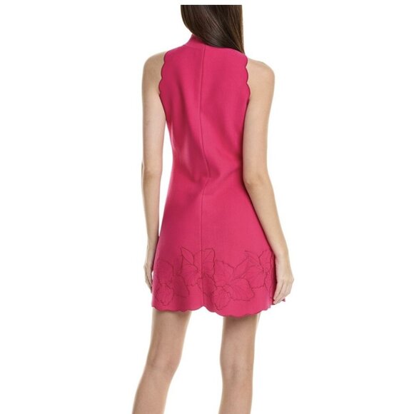 Carolina Herrera $2690 Embroidered Scalloped Large Begonia Dress NEW - Picture 2 of 9